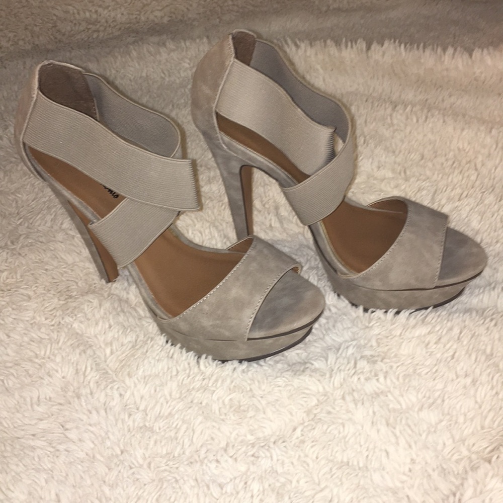 Tan suede heels